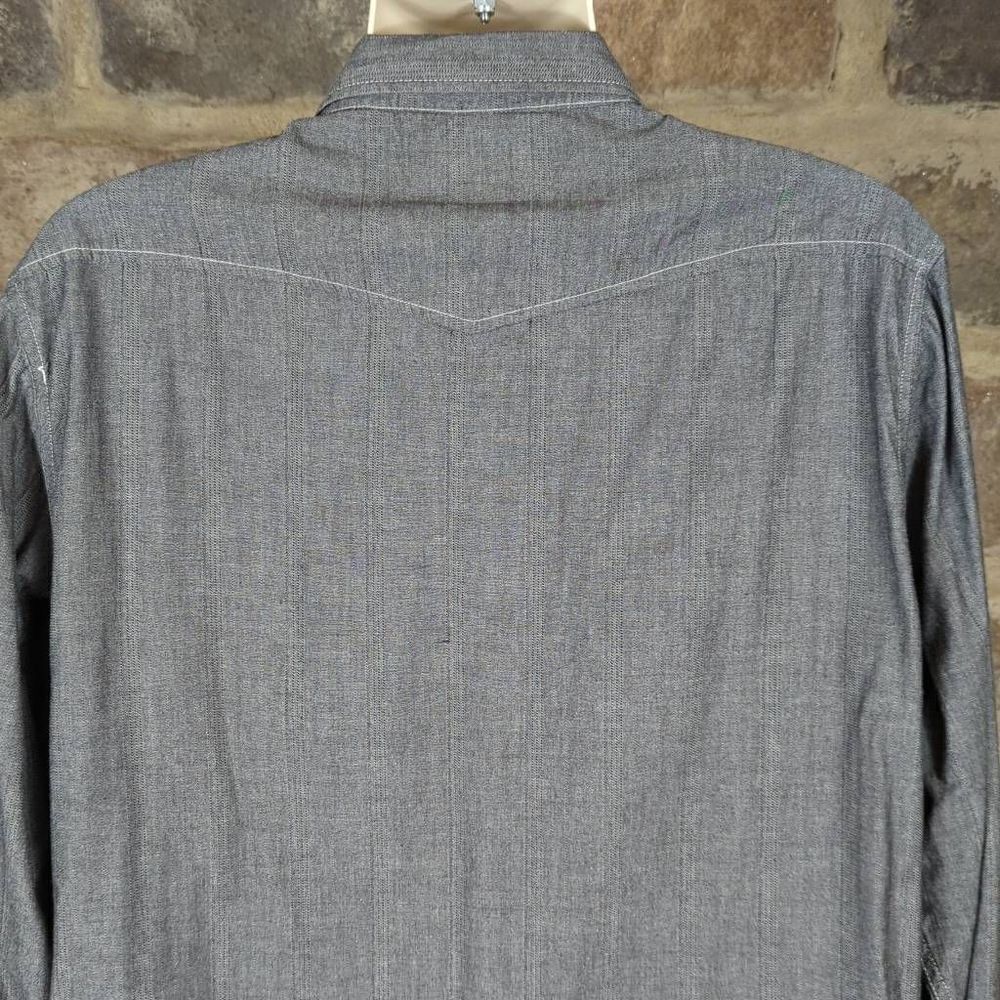 Ocean Current‎ Gray Snap Front Long Sleeve Western Shirt Men's Size XL - Picture 8 of 13